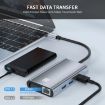 JUNSUNMAY 7-in-1 USB-C Hub: 4K HDMI, VGA, Ethernet Docking Station - 4