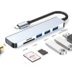 JUNSUNMAY 6 in 1 USB-C Hub: 4K HDMI, SD/TF Card Reader Docking Station - 1
