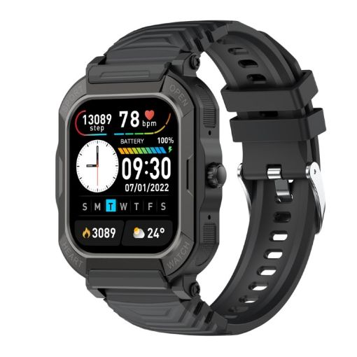 H30 1.91" Smart Watch - Heart Rate & Blood Pressure Monitor (Black) - 1
