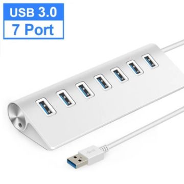 7301 7 Port USB 3.0 HUB with 5Gbps Speed & Power Adapter - 1