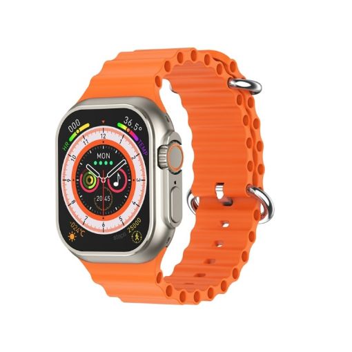 W800 Ultra Smart Watch, 2.02" Color Screen, Heart Rate/BP Monitor, Orange - 1