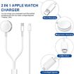 2 in 1 USB Magnetic Charging Cable for Apple Watch & iPhone, 1.2m Long - 2