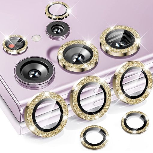 Samsung Galaxy S23 Ultra 5G Camera Lens Glitter Ring Tempered Glass - 1