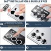 Samsung Galaxy S23 Ultra 5G Camera Lens Glitter Ring Tempered Glass - 7