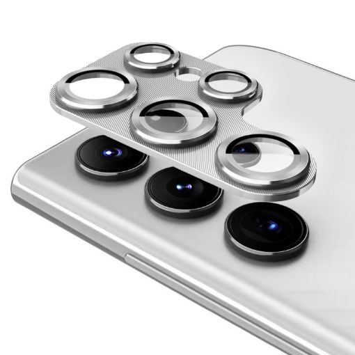 Samsung Galaxy S23 Ultra ENKAY Camera Lens Tempered Glass Film Silver - 1