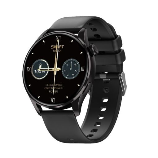 Q3 Max 1.36" Smart Watch, Heart Rate/Blood Pressure Monitor, Black Strap - 1