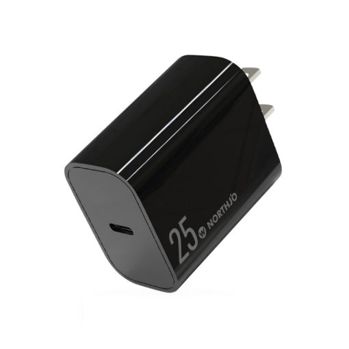NORTHJO NOPD2501 25W USB-C Fast Charger, US Plug, Black - 1