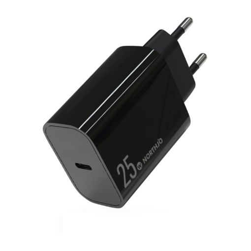 NORTHJO NOPD2501 25W USB-C Fast Charger, EU Plug, Black - 1