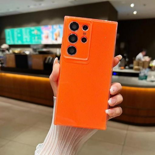 Samsung Galaxy S25 Ultra 5G Orange Glitter TPU Phone Case - 1