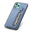 For Honor 400 Lite Global Carbon Fiber Flip Zipper Phone Case Blue - 5