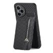 For Honor 400 Global Carbon Fiber Vertical Flip Phone Case (Black) - 3