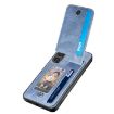 For Honor 400 Global Carbon Fiber Vertical Flip Zipper Case - Blue - 4
