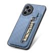 For Honor 400 Global Carbon Fiber Vertical Flip Zipper Case - Blue - 5