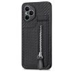 For Honor 400 Pro Global Carbon Fiber Flip Zipper Phone Case Black - 2