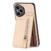 For Honor 400 Pro Global Carbon Fiber Flip Zipper Phone Case Khaki - 3