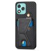 For Honor 400 Lite Carbon Fiber Wallet Phone Case - Black - 2