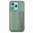 For Honor 400 Lite Green Carbon Fiber Magnetic Card Bag Phone Case - 2