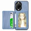 Huawei nova 14 Ultra Blue Carbon Fiber Magnetic Card Bag Phone Case - 1