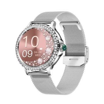 NX19 Smart Watch - 1.3" IP68 Waterproof, Heart/Blood Monitoring (Silver) - 1