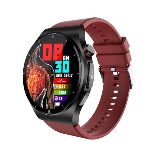 ET340 Smart Watch - 1.46" Color Screen, Health Monitoring, Red Strap - 1