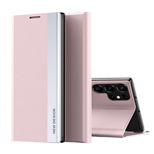 Samsung Galaxy S24 Ultra 5G Pink Leather Phone Case Electroplated - 1