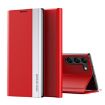Samsung Galaxy S24+ 5G Red Leather Phone Case with Electroplated Sides - 1