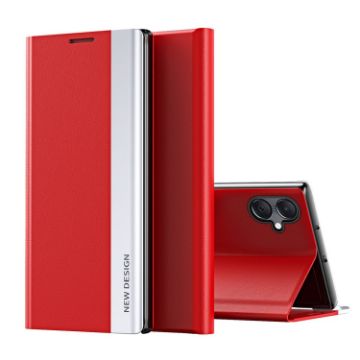 Samsung Galaxy A06 4G Red Leather Phone Case with Electroplated Sides - 1
