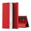 Samsung Galaxy S24 FE 5G Red Leather Phone Case with Electroplated Sides - 1