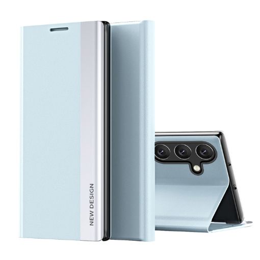 Samsung Galaxy S24 FE 5G Light Blue Leather Phone Case - 1