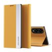 Samsung Galaxy S25 Edge 5G Yellow Leather Phone Case Electroplated - 1