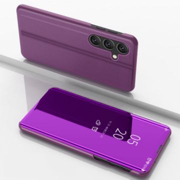 Samsung Galaxy A05s Purple Mirror Flip Leather Case with Holder - 1