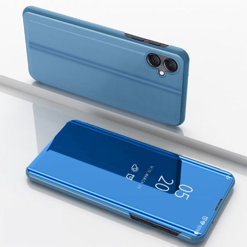 Samsung Galaxy A06 4G Blue Mirror Flip Leather Case with Holder - 1