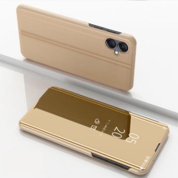 Samsung Galaxy A06 4G Gold Mirror Flip Leather Case with Holder - 1