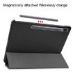 Samsung Galaxy Tab S9+ JUNSUNMAY Black Leather 3-Fold Stand Case - 7