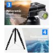 JMARY KT255+NB36 Aluminum Alloy Outdoor SLR Camera Tripod Detachable - 5