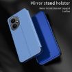 For Honor 400 Global Blue Leather Phone Case with Mirror & Holder - 3