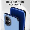 For Honor 400 Global Blue Leather Phone Case with Mirror & Holder - 5