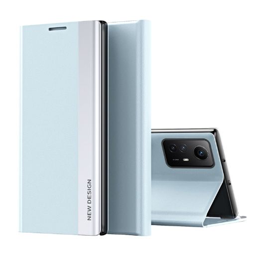 Xiaomi Redmi Note 12S Blue Leather Phone Case with Electroplated Sides - 1