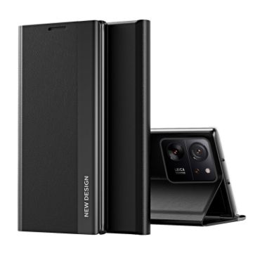 Xiaomi 13T Pro Black Leather Phone Case - Electroplated Adsorption - 1