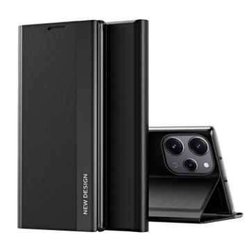 Xiaomi Redmi Note 12 4G Black Leather Phone Case with Electroplated Sides - 1