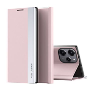 Xiaomi Redmi Note 12 4G Pink Leather Phone Case - Electroplated Adsorption - 1