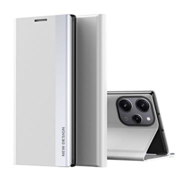 Xiaomi Redmi Note 12 4G Silver Leather Phone Case with Electroplated Sides - 1
