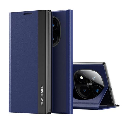 Xiaomi Redmi Note 14 Pro+ 5G Leather Case Dark Blue Electroplated - 1