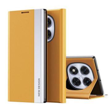 Xiaomi Redmi Note 14 Pro 5G Yellow Leather Phone Case Electroplated - 1