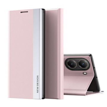 Xiaomi Poco X7 Pro Pink Leather Phone Case with Electroplated Sides - 1