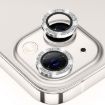iPhone 15/15 Plus ENKAY Hat-Prince Glitter Lens Glass Film Silver - 1