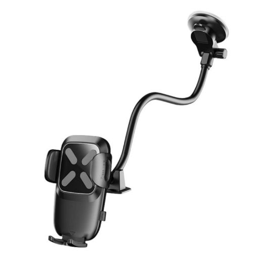 Universal Truck Bus Dashboard Phone Holder - Flexible Suction Cup (Black) - 1