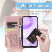 Ulefone Note 15 Black Leather Case - Butterfly Love Flower Embossed - 5