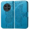 Ulefone Note 15 Blue Leather Case - Butterfly Love Flower Embossed Design - 2