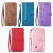Xiaomi 14 Ultra Blue Embossed Flower Zipper Leather Phone Case - 7